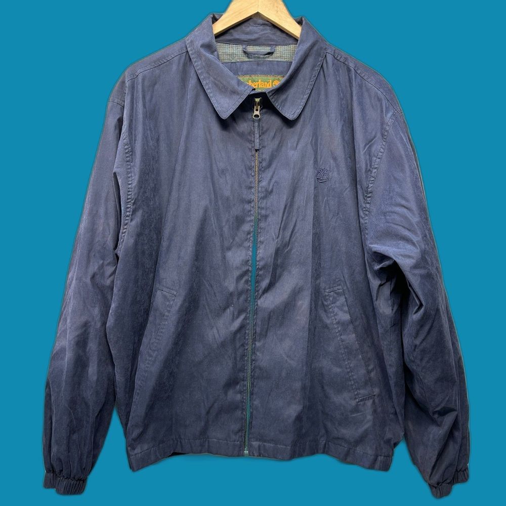 Timberland Weathergear Men's Blue Zip Lined Bomber Jacket Sz L